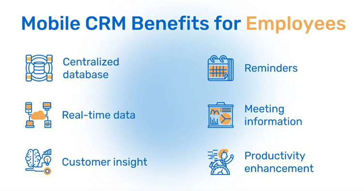Mobile CRM benefits for employees